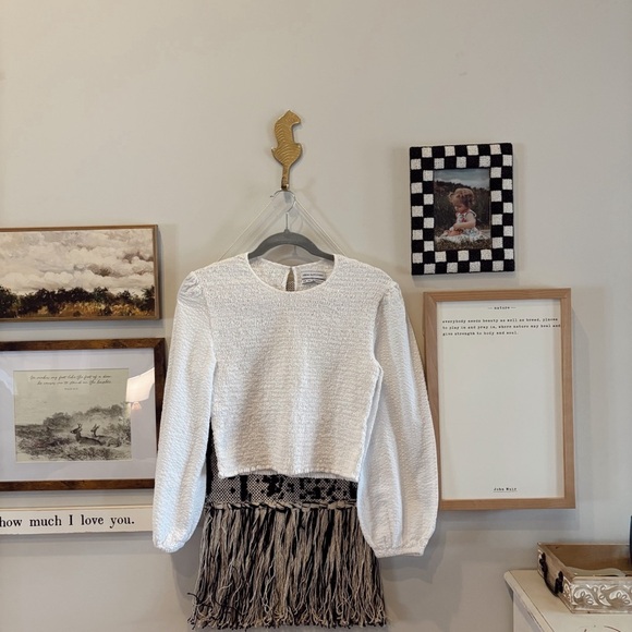 urban outfitters smocked longsleeve top - Picture 1 of 6